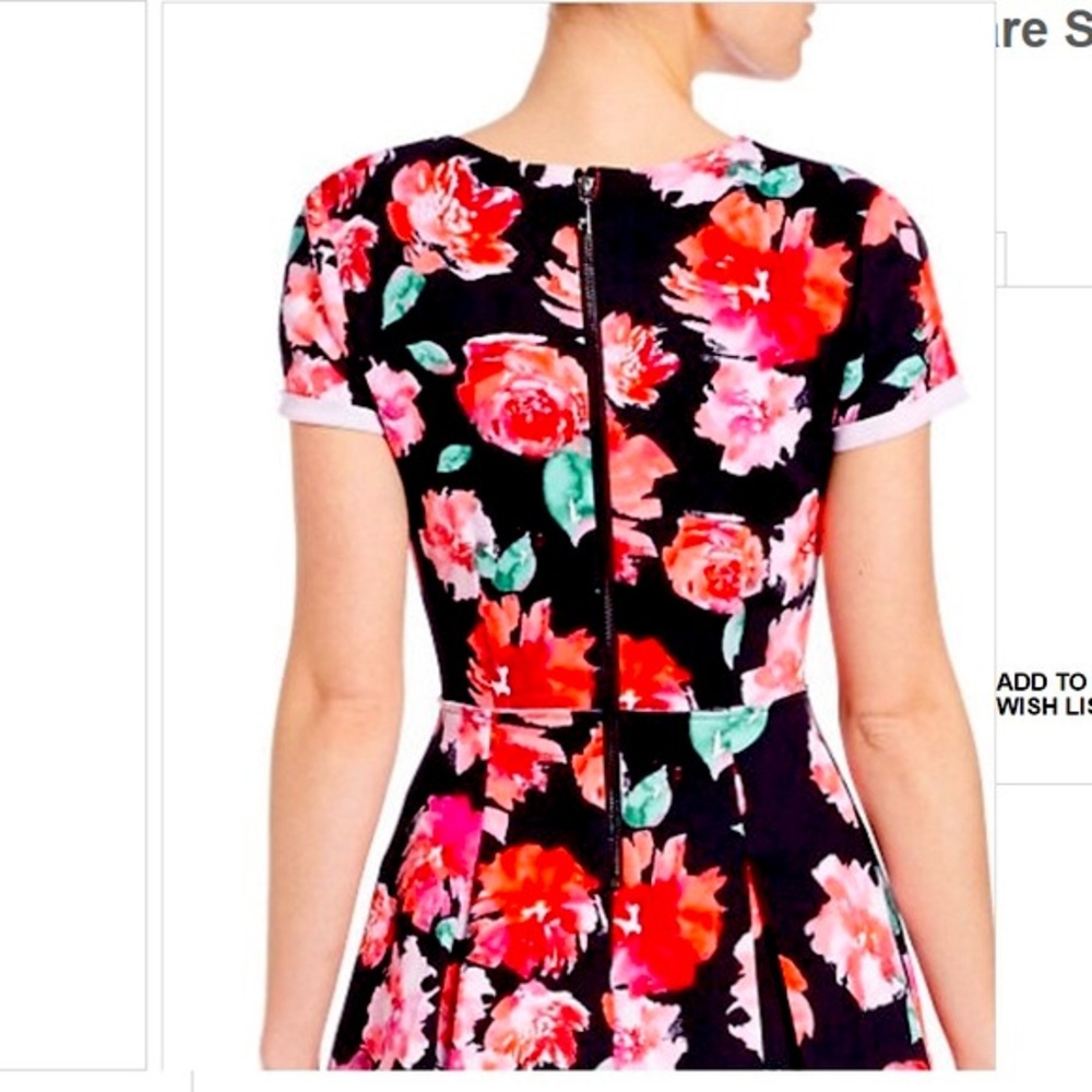Scuba Guess Pleated Floral Fit-and-Flare Dress. - Picture 2 of 12